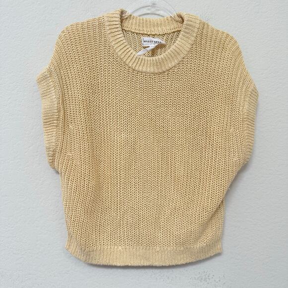 Apiece Apart Olivia Linen Vest Knit Top Tan Lemon Size XS/S - Picture 2 of 5